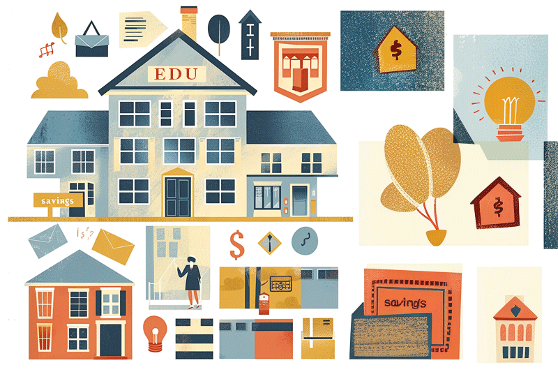 Buying a Home with Student Loan Debt illustration collage